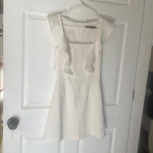 French Connection White Ruffle Mini Dress -Size 4